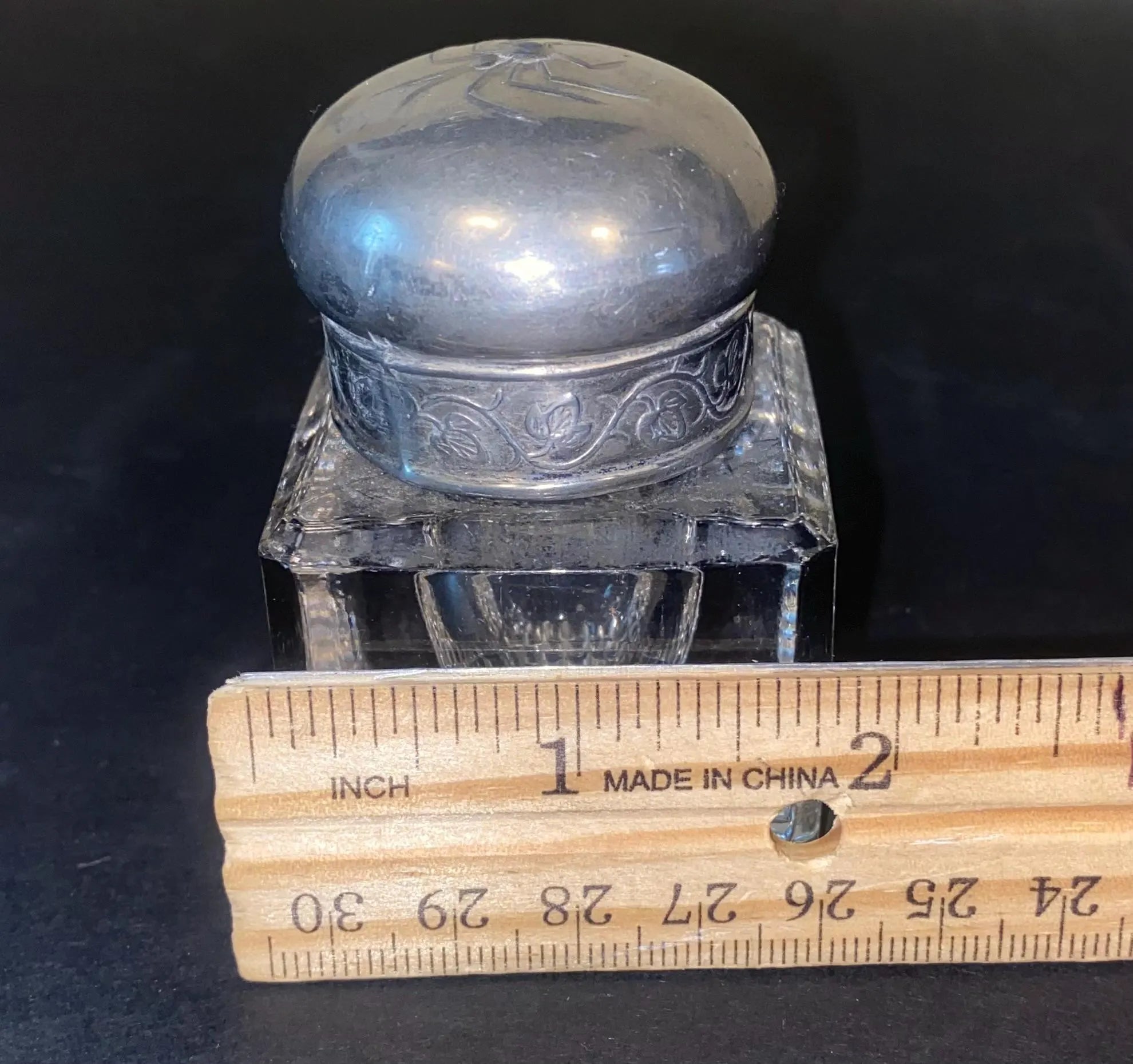 1880' Victorian Crystal (No Feather)  Inkwell
