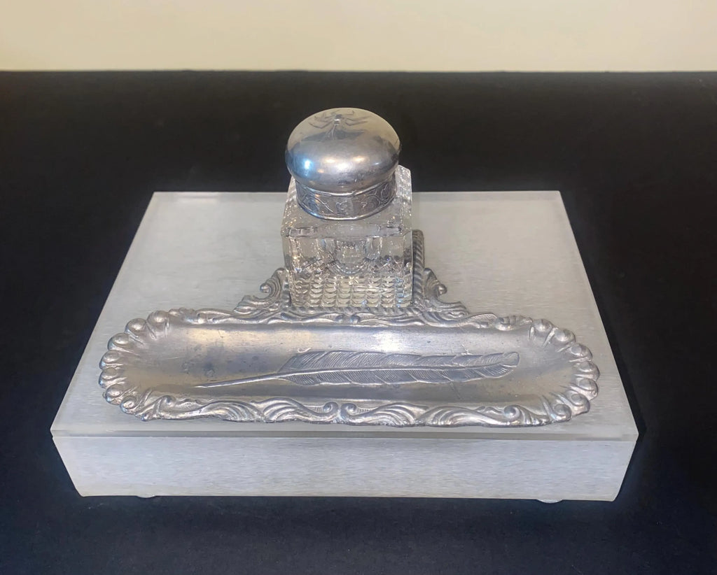 1880' Victorian Crystal (No Feather)  Inkwell