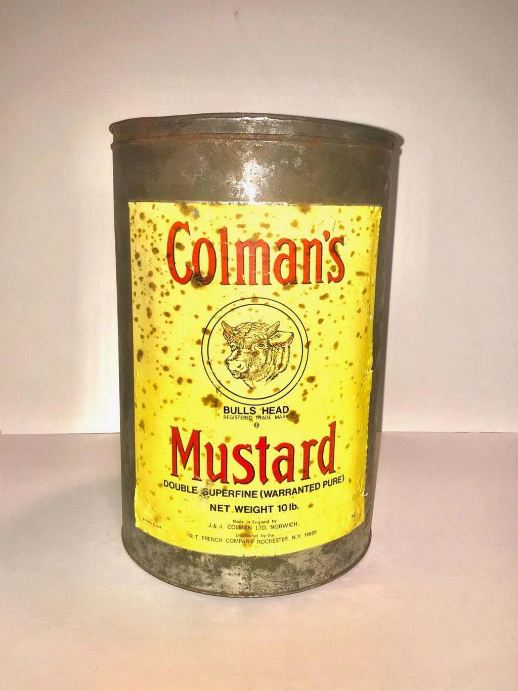 1950's 10 Lb Colman's Bull's Head Mustard Tin