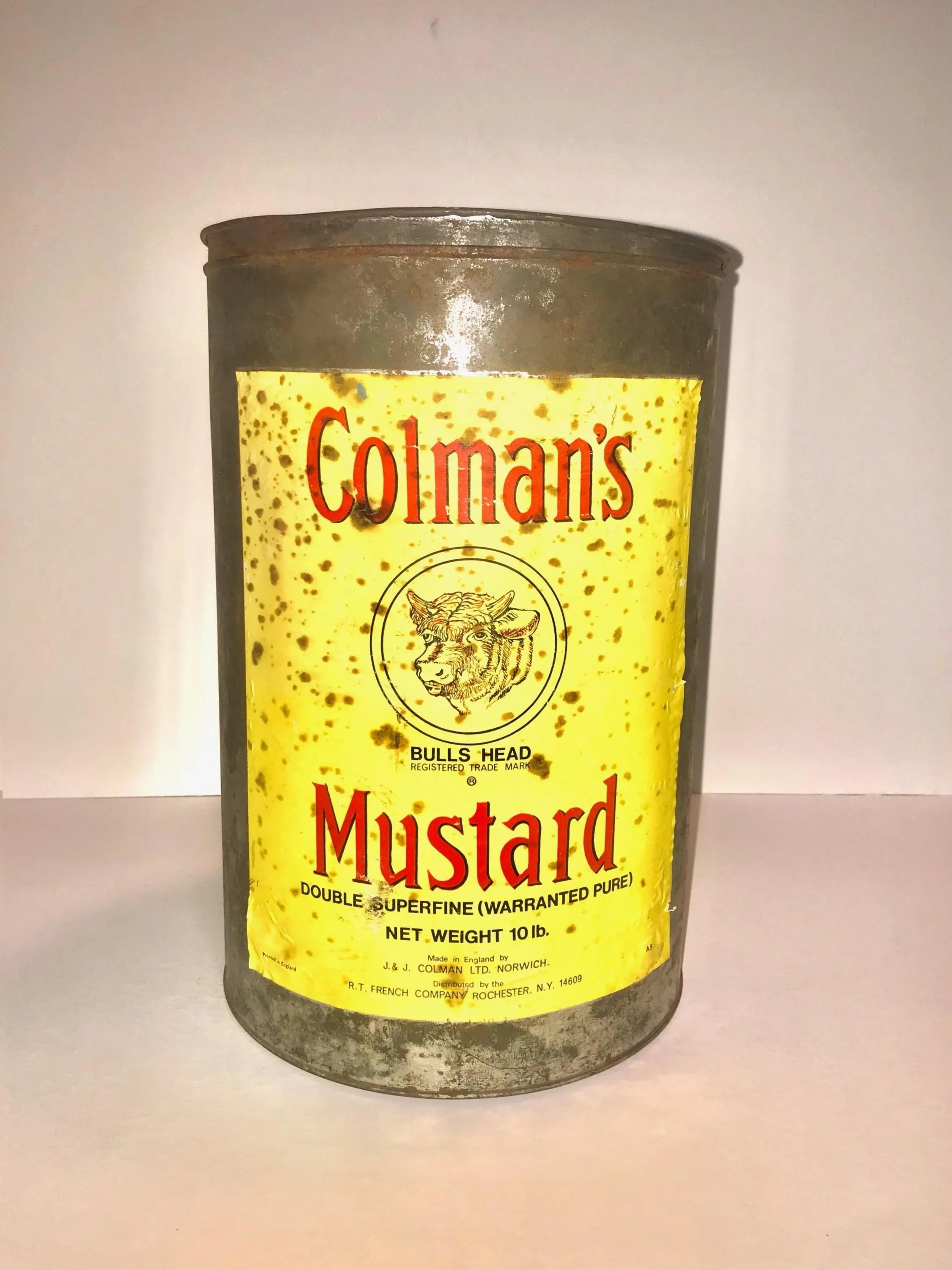 1950's 10 Lb Colman's Bull's Head Mustard Tin