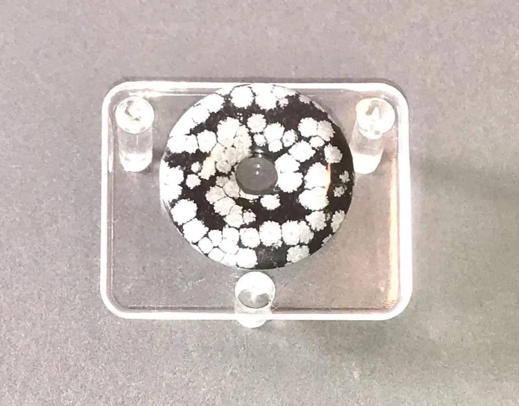 Natural Snowflake Obsidian Donut Pendant