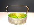 Uranium Glass Dish with Handled Caddy