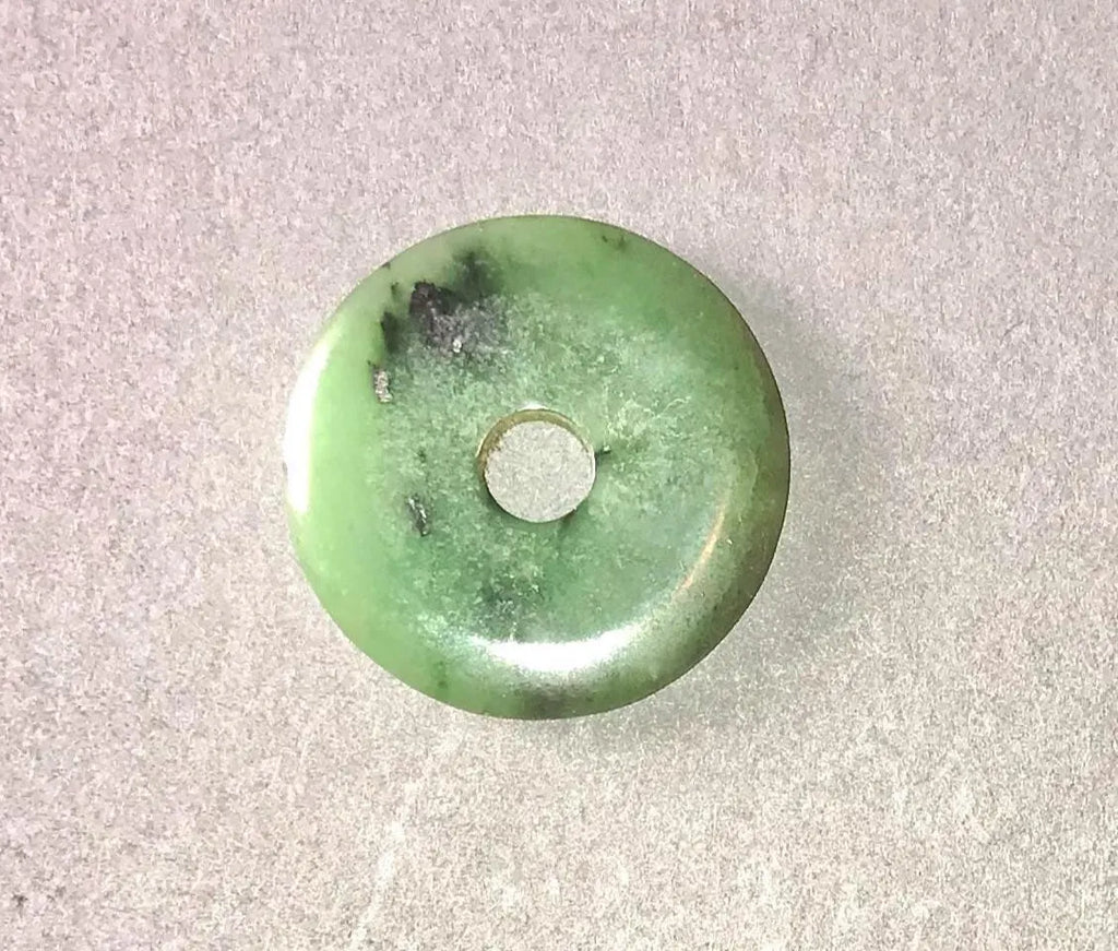 Natural Nephrite Jade Donut Pendant