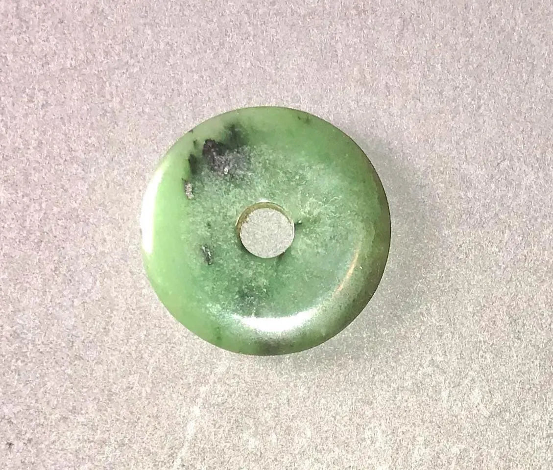 Natural Nephrite Jade Donut Pendant