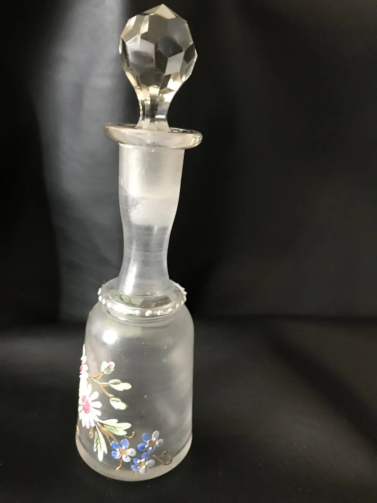 Czech Glass Floral Design Scent Bottle