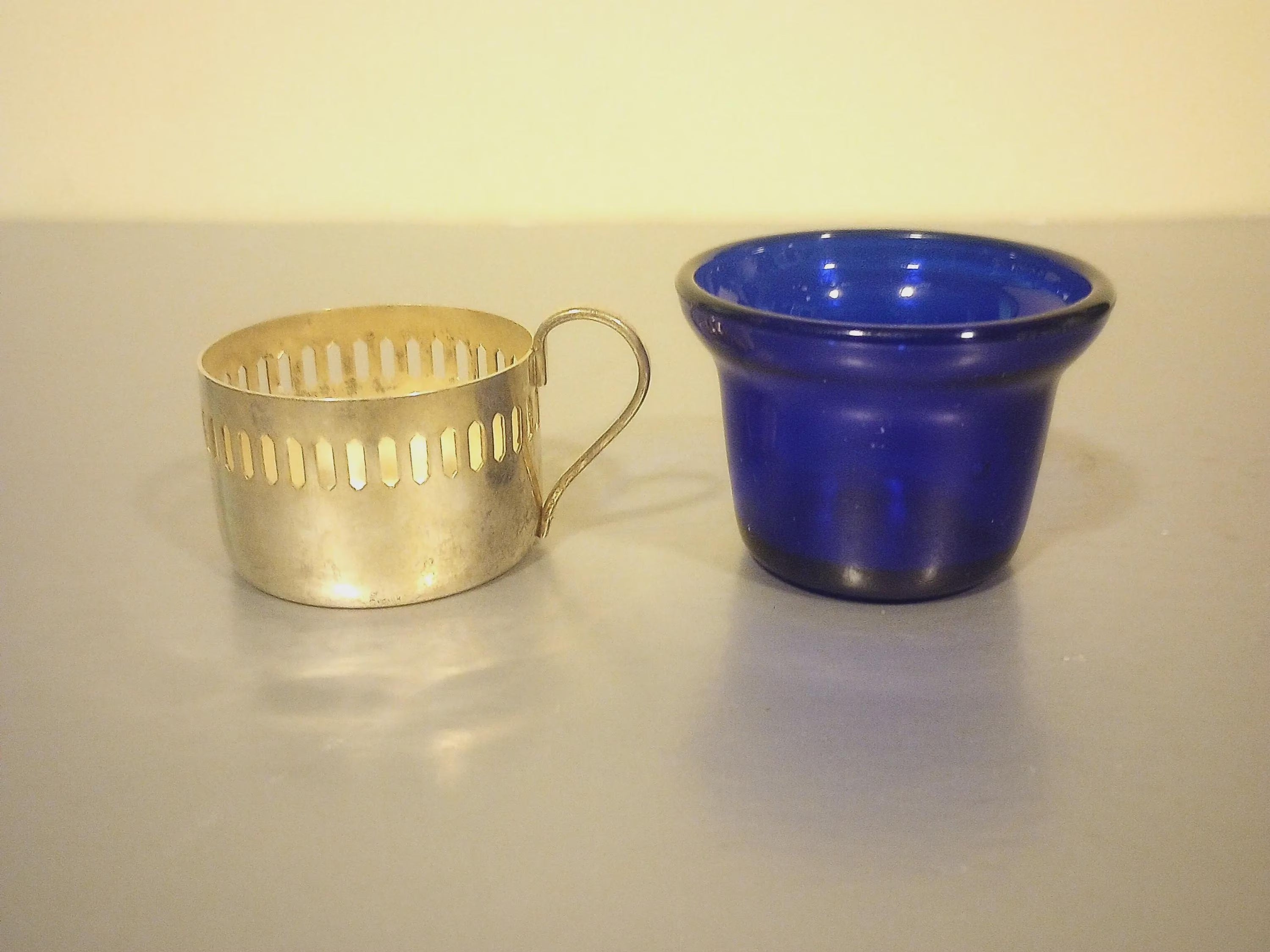 Cobalt Blue Small Glass Chalice/Goblet/Communion Cup