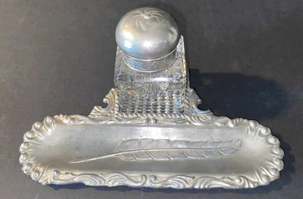 1880' Victorian Crystal (No Feather)  Inkwell