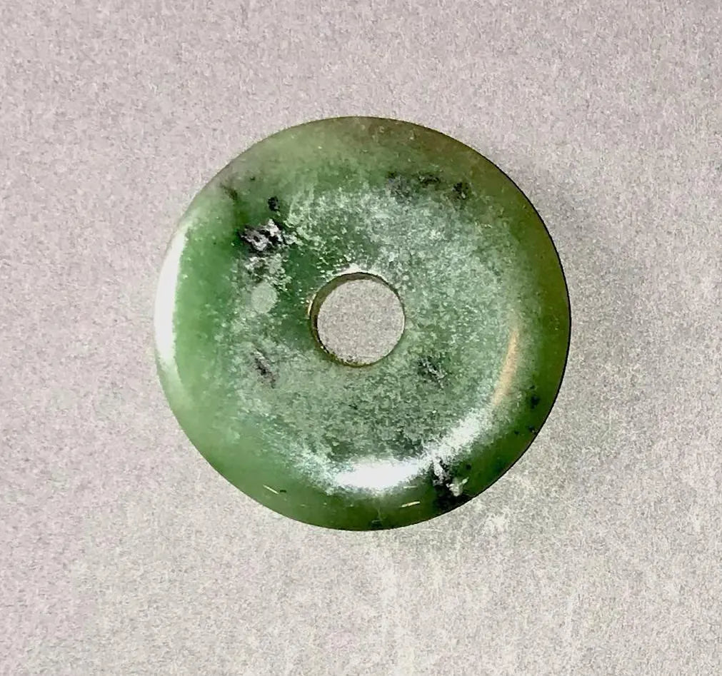 Natural Nephrite Jade Donut Pendant
