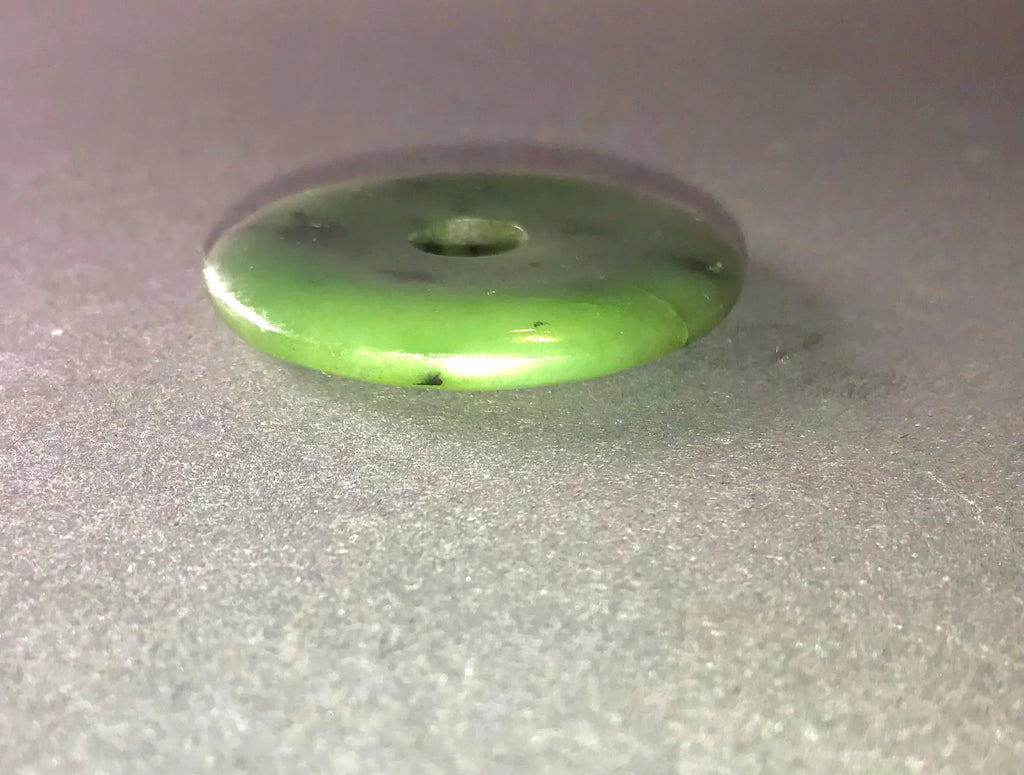 Natural Nephrite Jade Donut Pendant