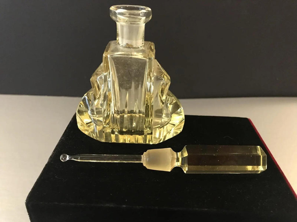Prism-Cut Art Deco Perfume Bottle with Dauber