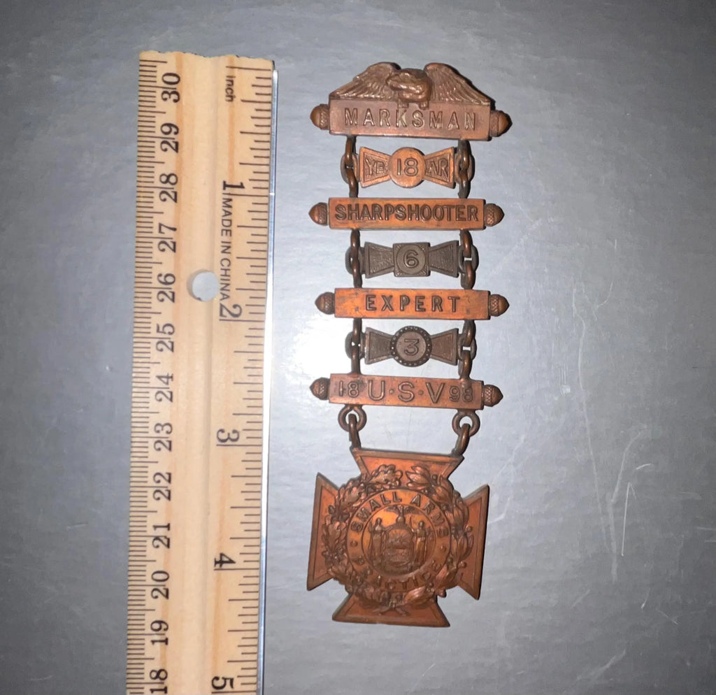 1898 Spanish American War Era Tiffany & Co. NYNG Marksman Sharpshooter Expert Medal