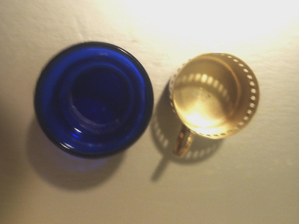 Cobalt Blue Small Glass Chalice/Goblet/Communion Cup