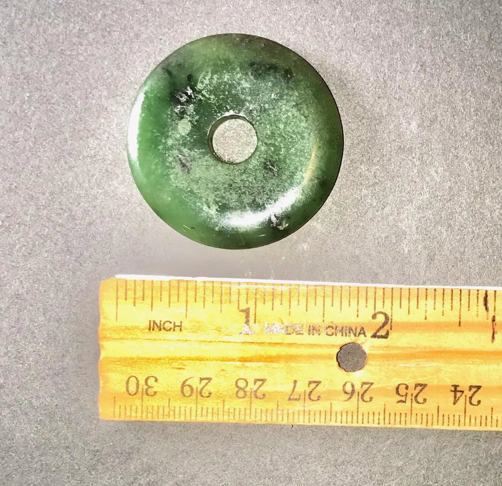 Natural Nephrite Jade Donut Pendant