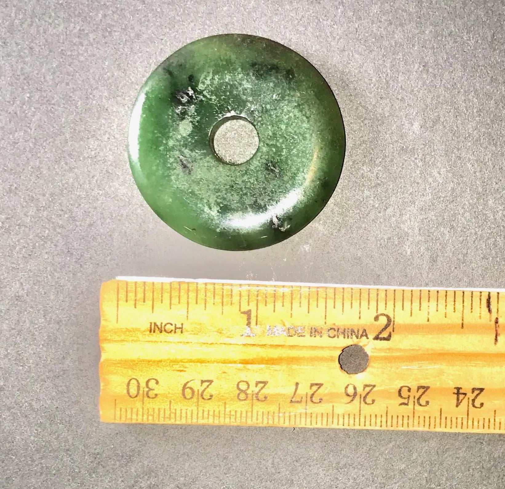 Natural Nephrite Jade Donut Pendant