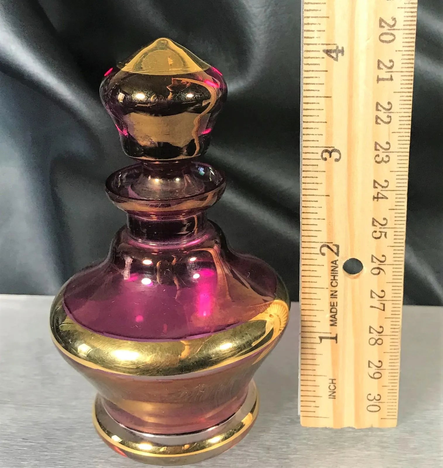 Hand-blown Czech Amethyst Perfume Bottle