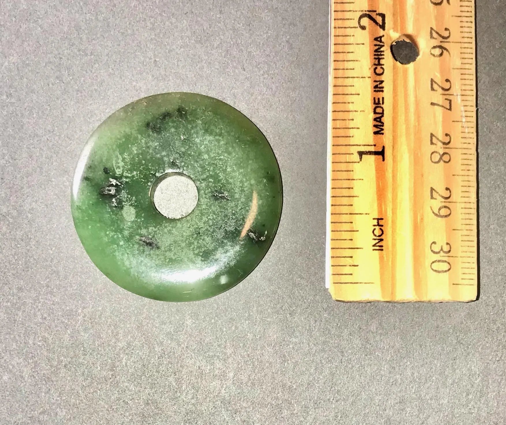 Natural Nephrite Jade Donut Pendant