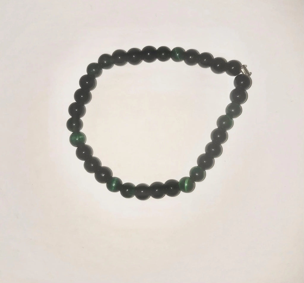 Genuine Green Jade Beaded Necklace and Bracelet Set