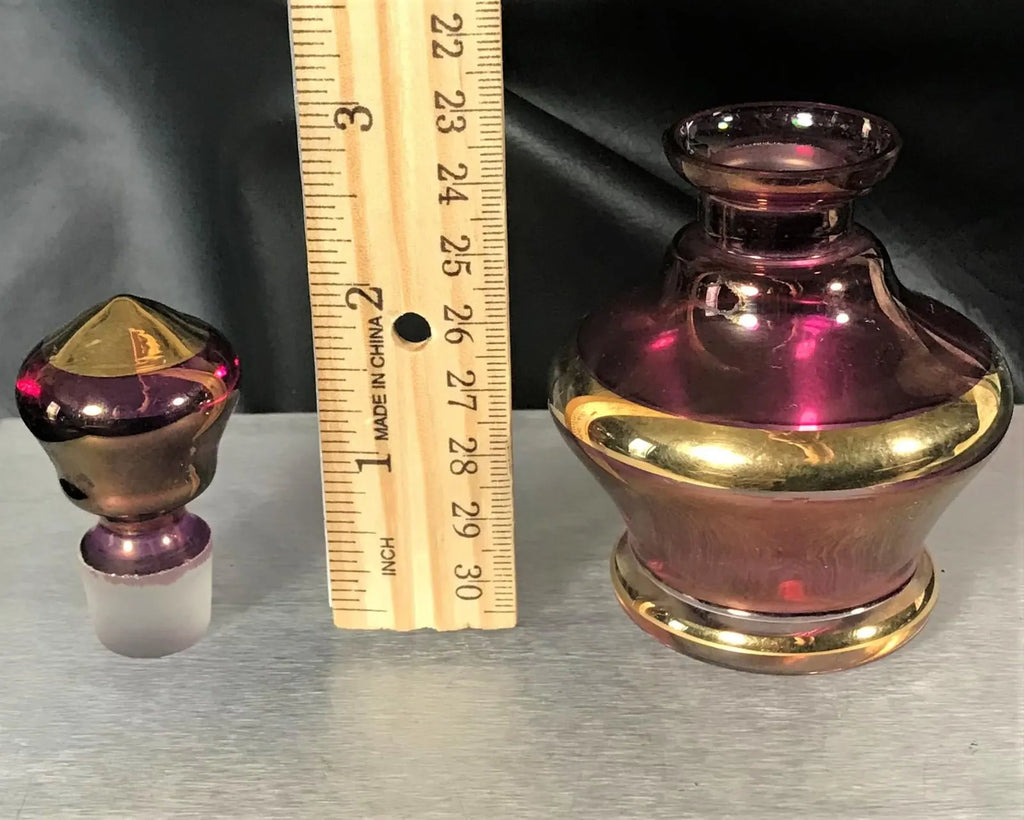 Hand-blown Czech Amethyst Perfume Bottle