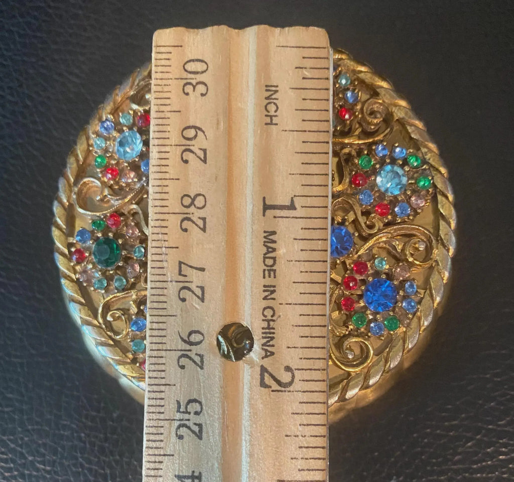 1950's  Dorset 5th Avenue Jeweled Powder Compact