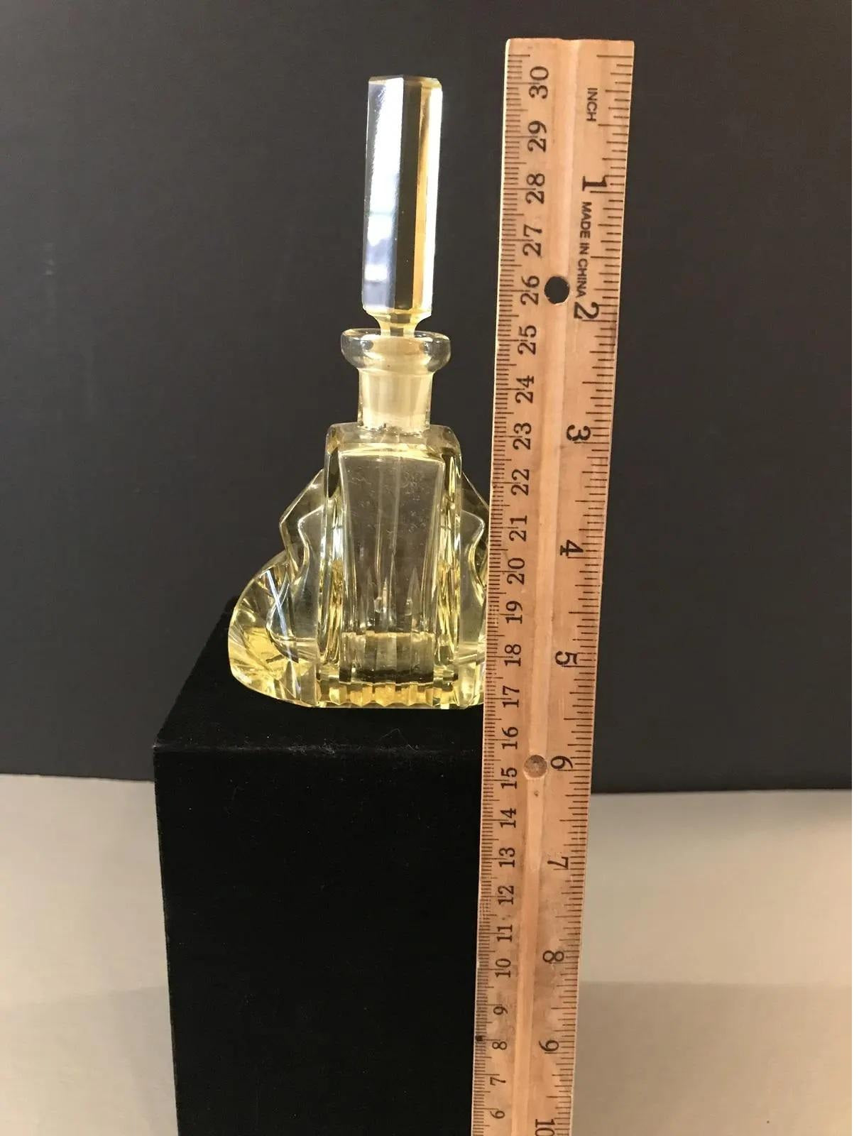 Prism-Cut Art Deco Perfume Bottle with Dauber