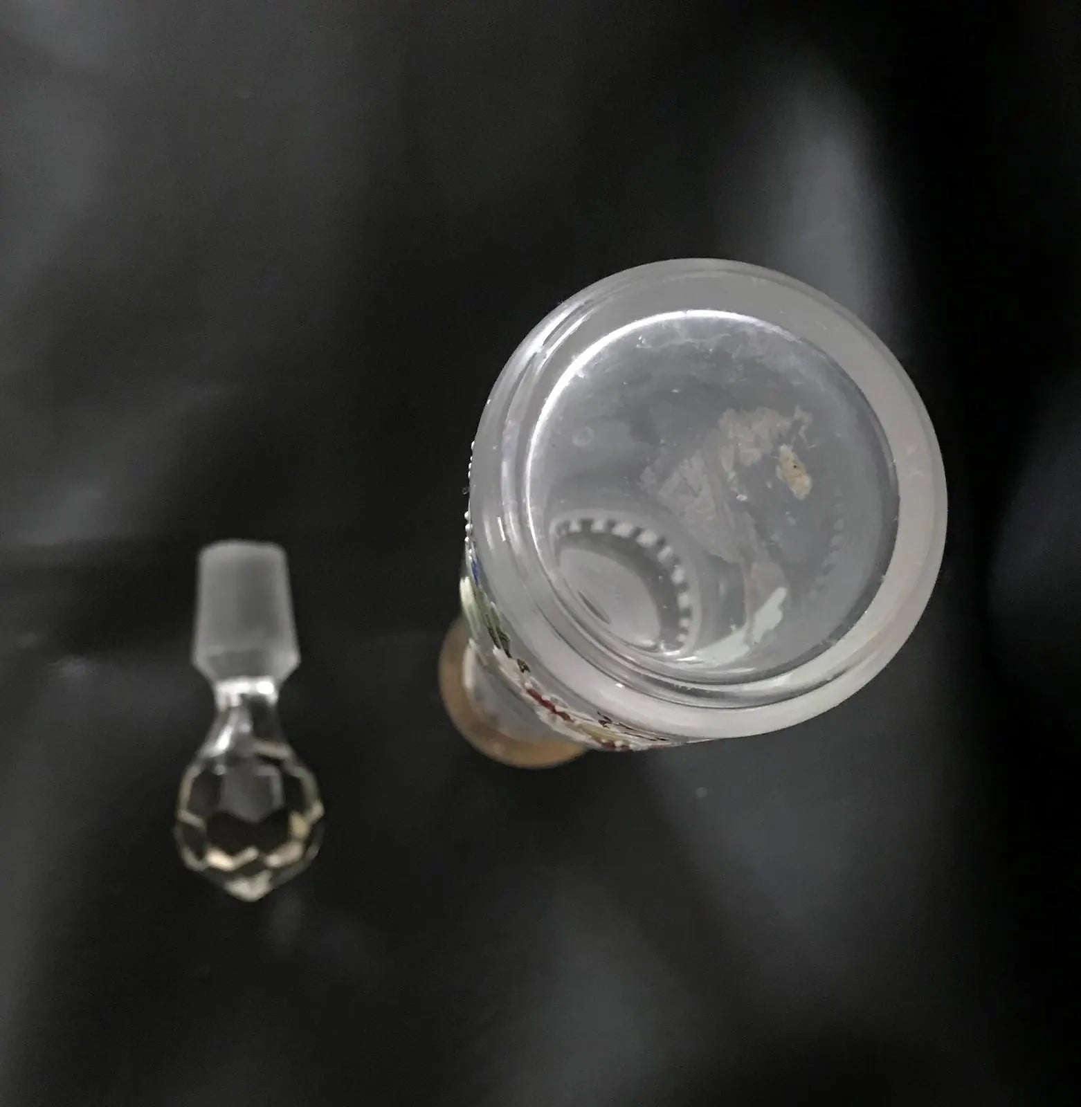 Czech Glass Floral Design Scent Bottle