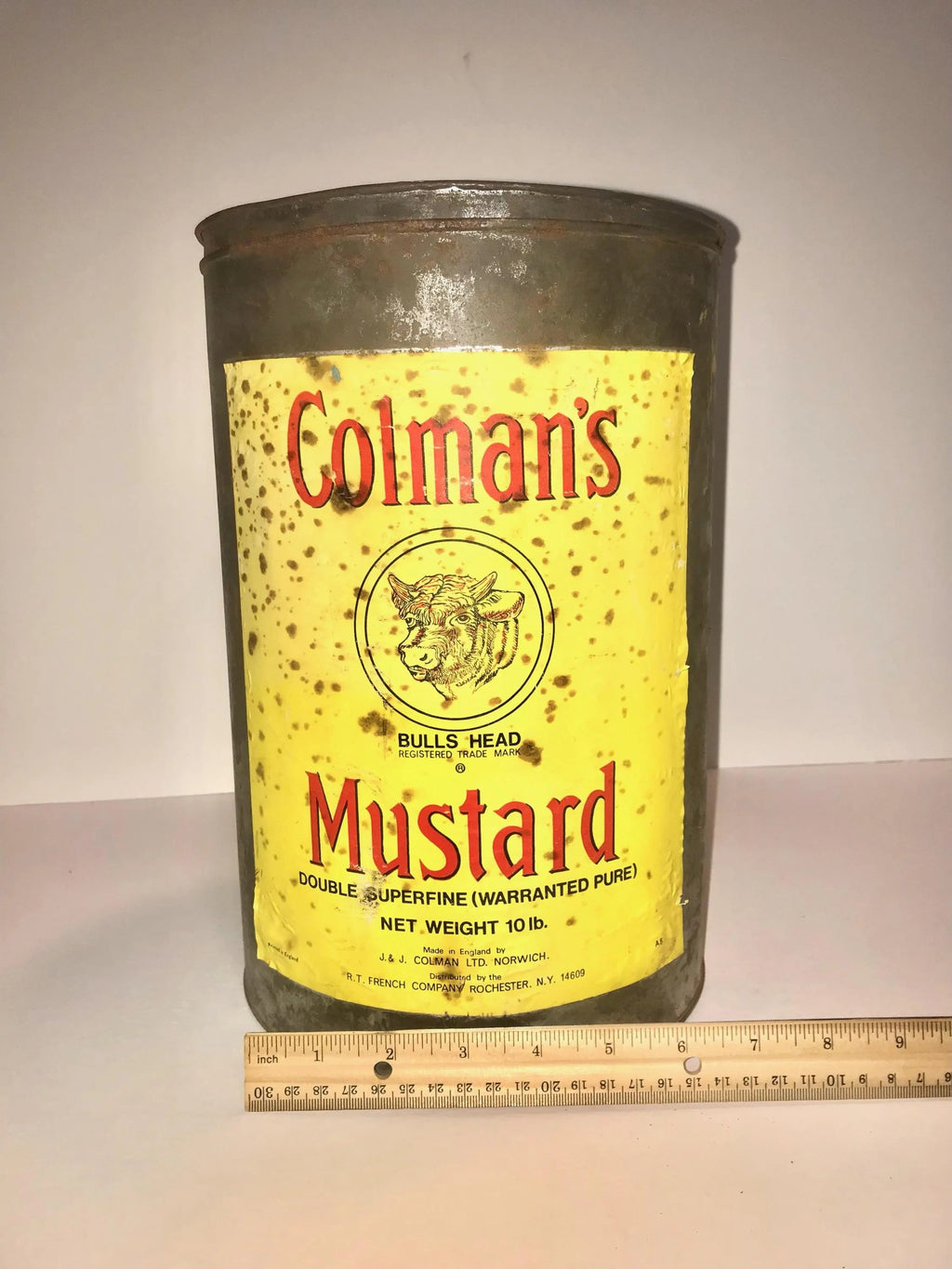 1950's 10 Lb Colman's Bull's Head Mustard Tin