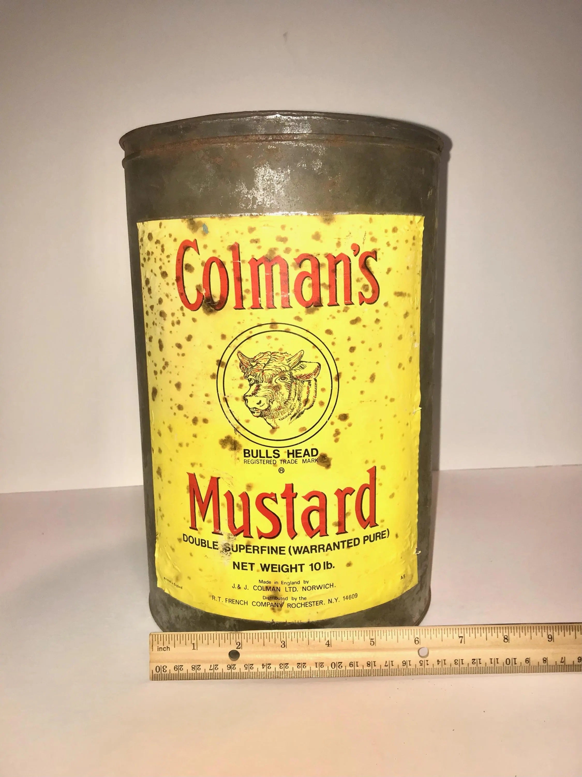 1950's 10 Lb Colman's Bull's Head Mustard Tin