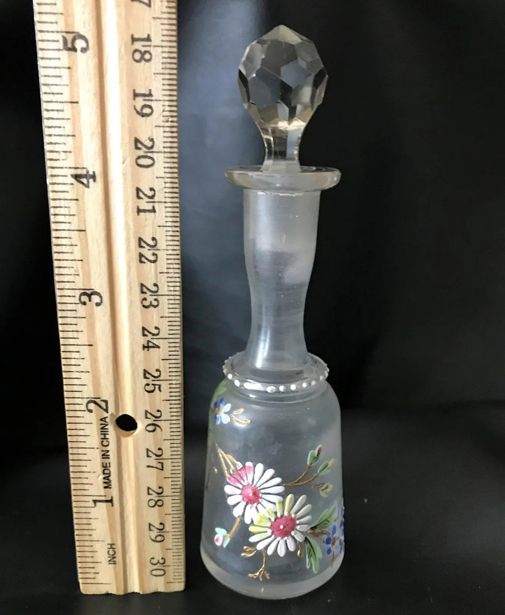 Czech Glass Floral Design Scent Bottle
