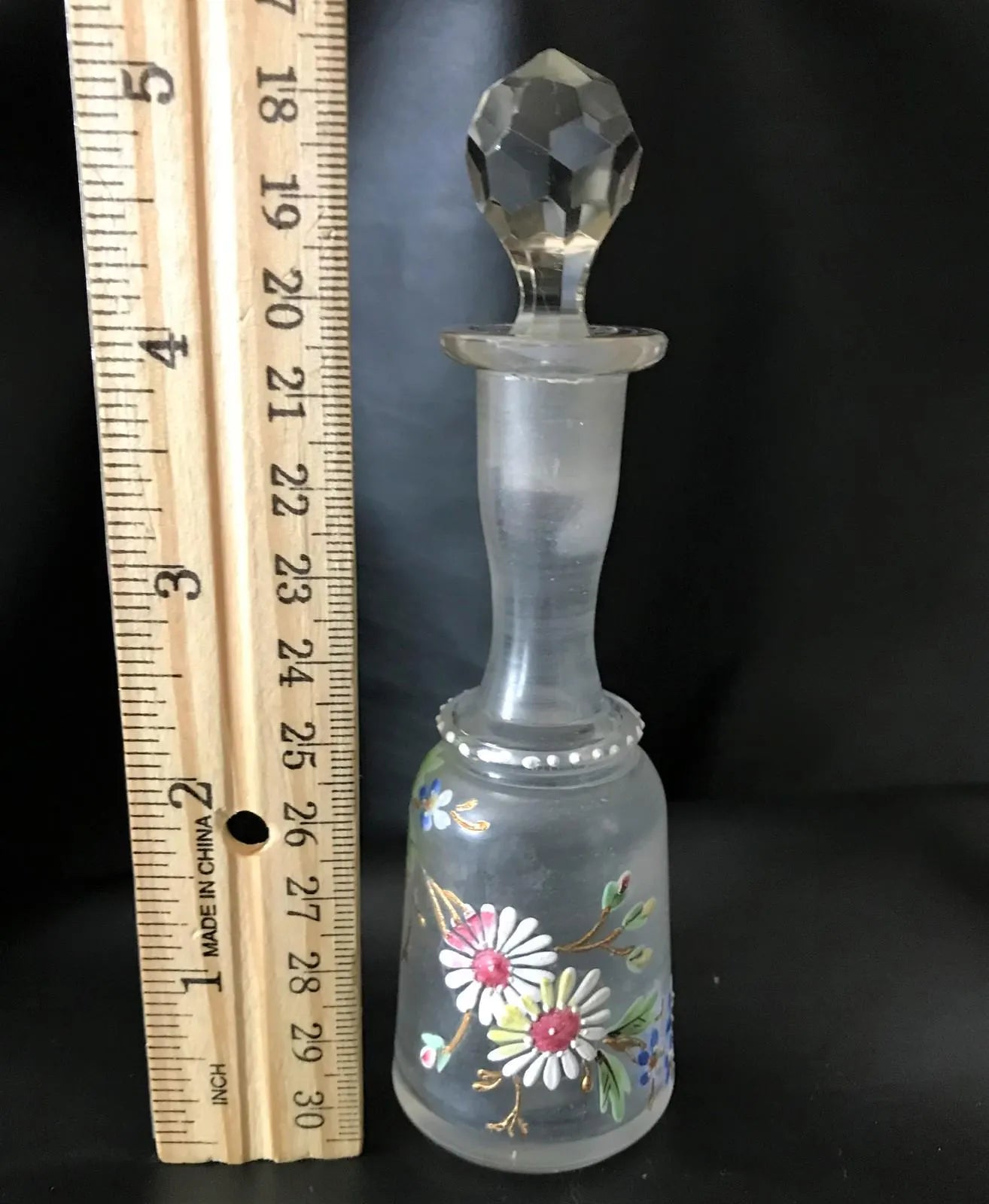 Czech Glass Floral Design Scent Bottle