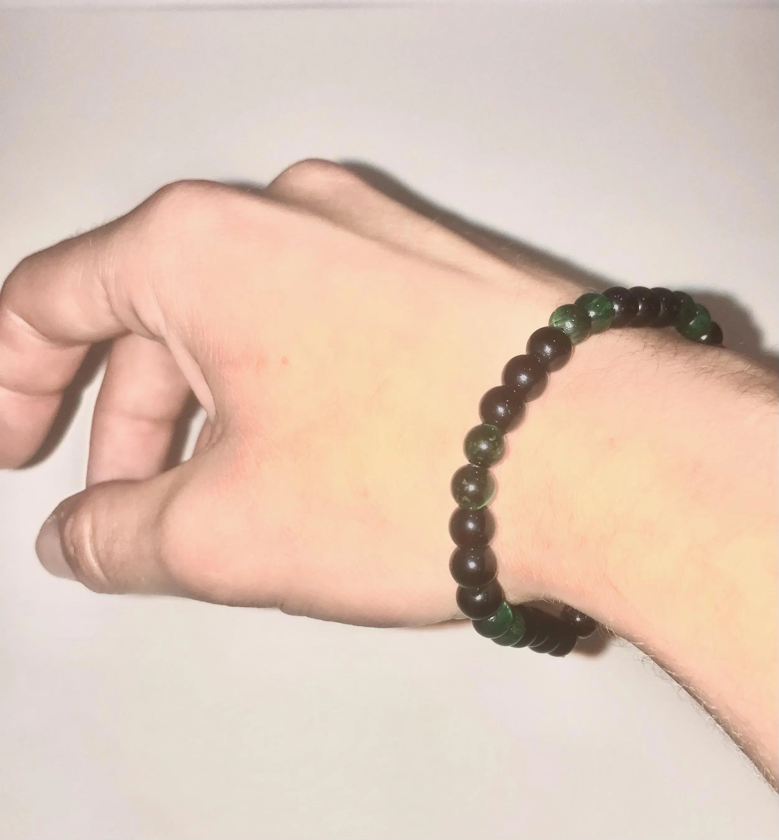 Genuine Green Jade Beaded Necklace and Bracelet Set