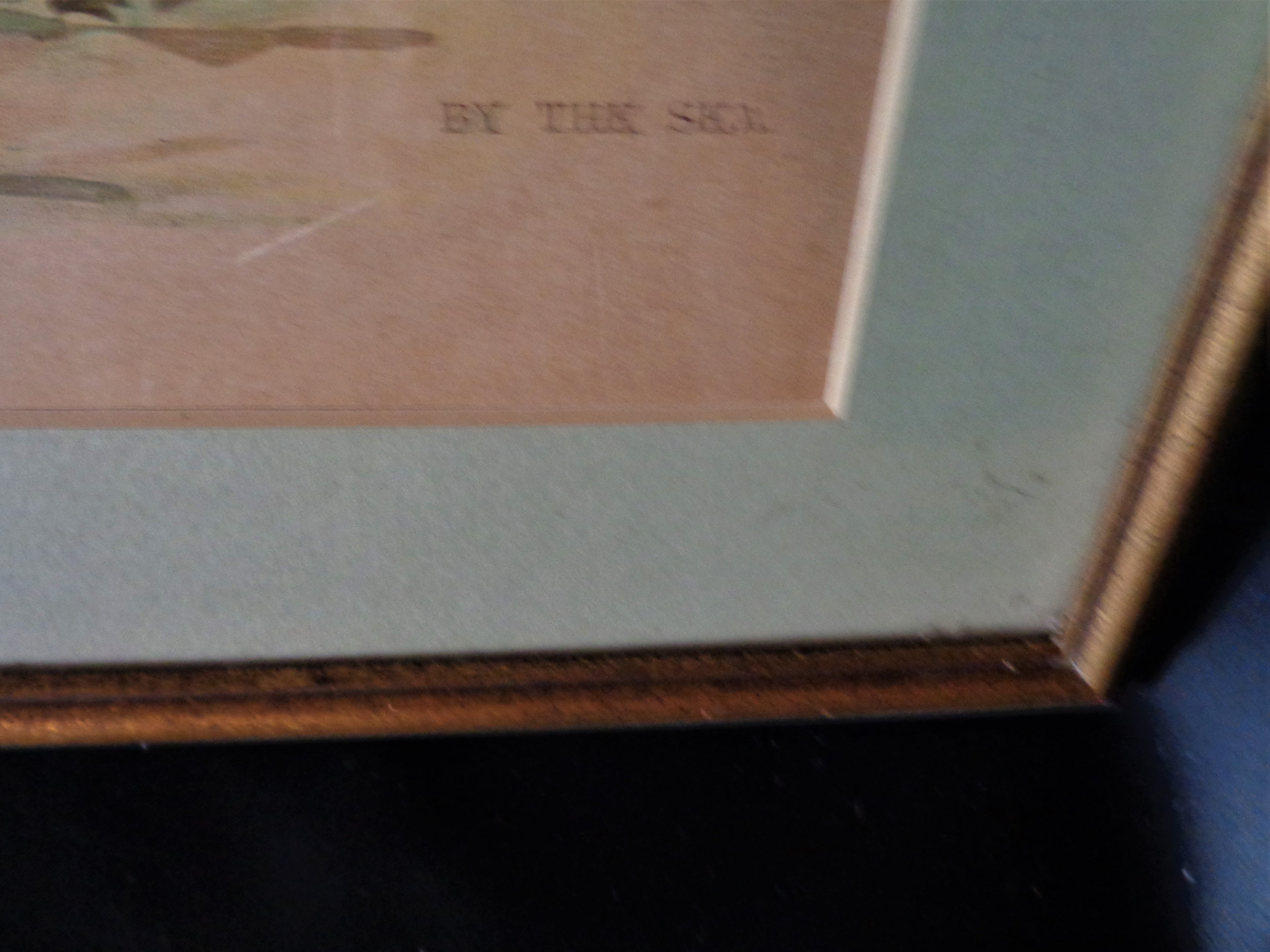 Antique 1900s "Little Girl With Salt Box" Framed Print | Victorian Child Illustration