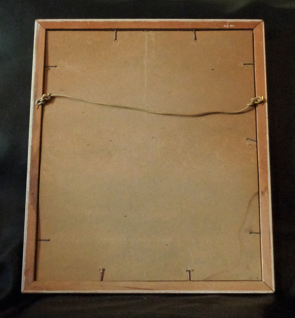 Antique 1900s "Little Girl With Salt Box" Framed Print | Victorian Child Illustration